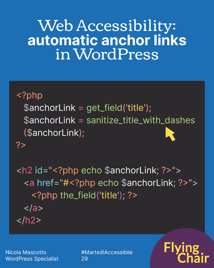Anchor link automatici in WordPress