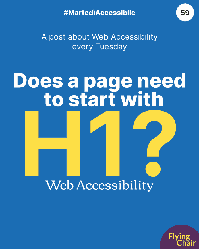 Una pagina web deve iniziare con H1?